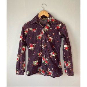 Vintage retro flora button down - western